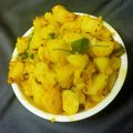 Heejal Pandya's cooksnap of when they made બટાકા ની સુકી ભાજી(bataka ni suki bhaji recipe in gujarati).