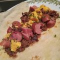 Chef Mommy Nessa's cooksnap of when they made Sloppy Joe Dog Burritos.