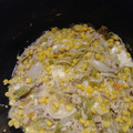 El cooksnap de Oli cuando hizo Pollo con rajas y elote.