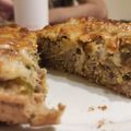 El cooksnap de Giri cuando hizo Pastel de berenjenas y calabacín con carne picada en pan bimbo😋.