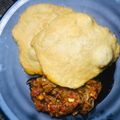 Sadyys kitchen's cooksnap of when they made Fateera and minced meat sauce.
