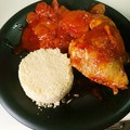 El cooksnap de archi Martinez cuando hizo Pollo con salsa de tomate, pimiento y cebolla (cocina vasca).