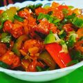 Veena Chopra का कुकस्नैप जब उन्होंने सोया चिली(soya chilli recipe in hindi) बनाया था।