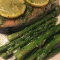 El cooksnap de Elena cuando hizo Salmón empapelado sobre espárragos.