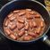 El cooksnap de juantxo cuando hizo Salchichas al vino tinto.