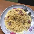 Cooksnap dari Fitri Wardhani untuk resep Simple Smoked Beef Angel Hair (Spaghetti) Carbonara
