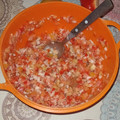 El cooksnap de Juan Galeano cuando hizo Salsa criolla.