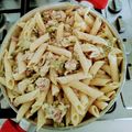 El cooksnap de Diane Alméras cuando hizo Pasta Alfredo con brócoli y pollo.