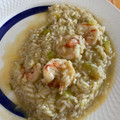 El cooksnap de Marta cuando hizo Risotto de gambas, calabacín y champiñones.