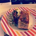 El cooksnap de Jorge Dominguez cuando hizo Salmón en arroz verde con verduras salteadas.