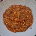 El cooksnap de Cris Castillo cuando hizo Arroz meloso con carne picada y pimiento.