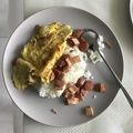 Joshua Sans's cooksnap of when they made Smoked turkey, mushroom, bacon & cheese omelette.