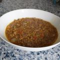El cooksnap de Arantxa cuando hizo Lentejas veganas al tikka curry y ajos tiernos.