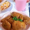 Umme Yousuf's cooksnap of when they made Alu ke pakoray.