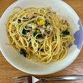 クックTA37ZQ☆'s cooksnap of when they made 海老とほうれん草の醤油マヨパスタ.