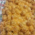Liz's cooksnap of when they made Sloppy joe tatertot casserole.