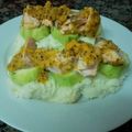 El cooksnap de Mafalda cuando hizo Salmón con mostaza y mandarina sobre puré de patata.
