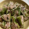 だい☆あお☆まり's cooksnap of when they made 餃子のタネの残りで【ピーマンの肉詰め】.