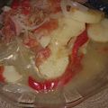 El cooksnap de Dany Gamboa cuando hizo Chorizo a la pomarola con papas.