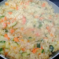 El cooksnap de Elisa Reig cuando hizo Arroz con gambas y calabacín al curry de cerveza.