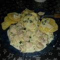 El cooksnap de Flor D'cartón cuando hizo Pollo a la crema con verdeo y papas.