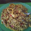 El cooksnap de Euge Morels cuando hizo Arroz con azafrán y calamares.