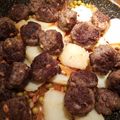 El cooksnap de Marsel cuando hizo Albóndigas en salsa de vino tinto y patatas aromatizadas con albahaca 🌿.