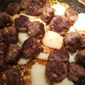El cooksnap de Marsel cuando hizo Albóndigas en salsa de vino tinto y patatas aromatizadas con albahaca 🌿.