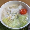 M130018's cooksnap of when they made 餃子があったら♪レタスと玉子のスープ餃子.