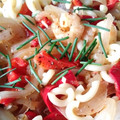 El cooksnap de Carmeta cuando hizo Pasta de maíz con langostinos y pimientos asados.