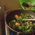 El cooksnap de Monica Veliz cuando hizo Espinacas con papas y pechuga.