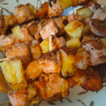 El cooksnap de GOOMER (en salsa verde) cuando hizo Brochetas de salmón y piña.