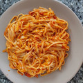 El cooksnap de Lourdes Moreno cuando hizo Tallarines a la Siciliana al gusto de Marisa.