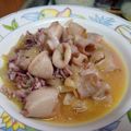 El cooksnap de itziar jimenez cuando hizo Calamares con cebolla y vino blanco.
