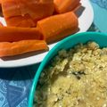 El cooksnap de Lucía Hernández cuando hizo Hummus con albahaca 🌱 y crudité de zanahoria.