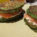 il Alessandra Petrei quando ha preparato Pancakes salati agli spinaci con stracciata e pomodori confit