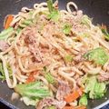 バンビーノ☆'s cooksnap of when they made 即席10分！麺つゆで簡単✿焼きうどん✿.