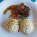 El cooksnap de Teresita Felíz cuando hizo Carne al jugo con arroz blanco.
