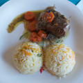 El cooksnap de Teresita Felíz cuando hizo Carne al jugo con arroz blanco.