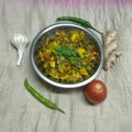 Rekha Ramchandani's cooksnap of when they made લીલી ડુંગળી બટાકા નું શાક (Lili Dungri Bataka Shak Recipe In Gujarati).