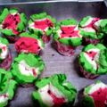 Cooksnap dari Lhely Istyfadhoh untuk resep Bolu Kukus Semangka merekah 😍😍