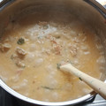 El cooksnap de Juliana Hernández cuando hizo Pasta con pollo y espinaca.