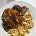 El cooksnap de Soledad Munive cuando hizo Patacones al ajillo con bistec de hígado.