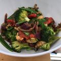 Becky's cooksnap of when they made Thai chicken and vegetable spicy stir fry.