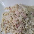El cooksnap de Catalina PilarJuliá cuando hizo Fideos con crema, jamón y nuez.