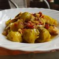 El cooksnap de Fran cuando hizo Coles de bruselas con jamón y champiñones.