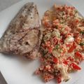 El cooksnap de MaryGlory cuando hizo Dorada al vapor con tabulé de verduras: Receta saludable semana 17 de embarazo.