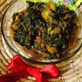 Areeba Muhammed's cooksnap of when they made Kashmiri Palak Gosht (Spinachmeat).