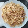 El cooksnap de Alba Y cuando hizo Espaguetis carbonara.