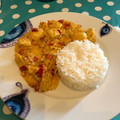 El cooksnap de Xavi cuando hizo Lomo de cerdo con nata al curry con arroz blanco.